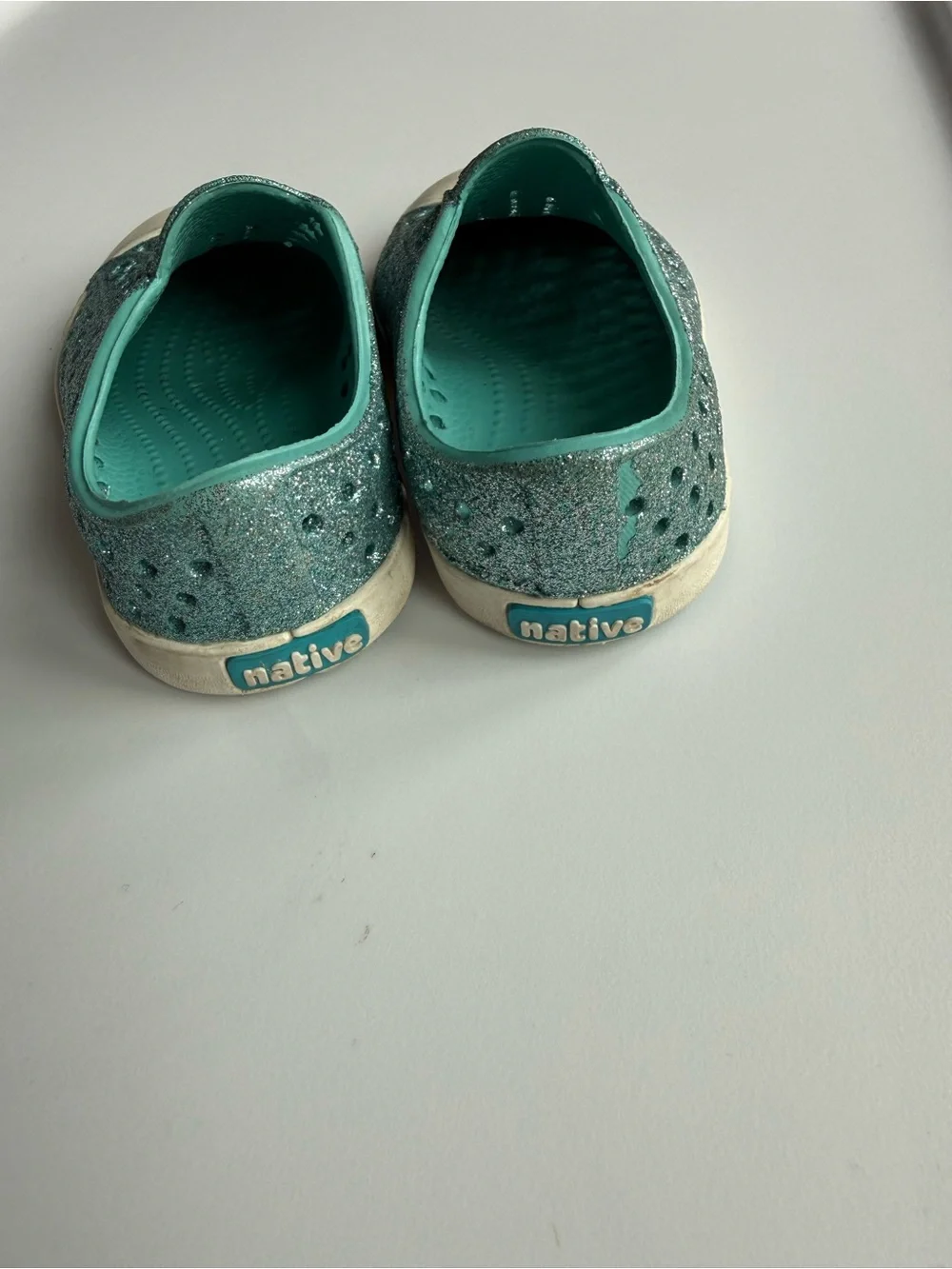 Native Toddler Metallic Teal Slip-On Sneakers C4